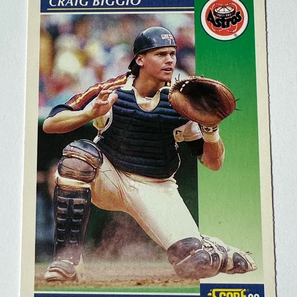 Craig Biggio, Catcher - Houston Astros Trading Card. 1992 Score No. 460